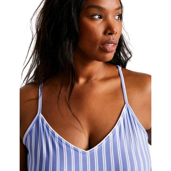 State Of Day Womens Racerback Tank Pajama Top Only 100201225MS Blue Stripe XL - Picture 3 of 6